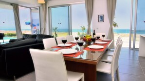 Dining - Blue - Beach Front Spectacular Villa Sleeps 10 (Agia Marina Chrysochous)