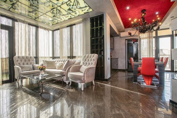 Comfort Apartment | Living area | TV - Stay Inn on Vardanants 18/2 (Yerevan)