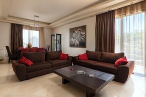 TV, fireplace, DVD player, table tennis - Villa Vergio in Kolympia (Rhodes Town, Rhodes, Greece)