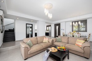 Télévision, cheminée, lecteur de DVD