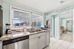 House (5 Bedrooms) | Private kitchenette | Fridge, microwave, oven, ice maker - 111 S Atlantic Ave (Cocoa Beach)