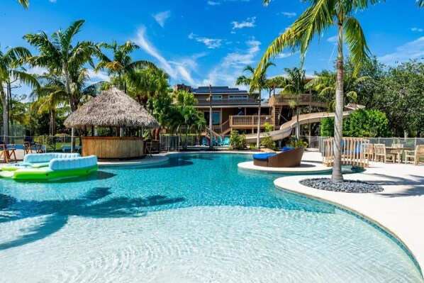 Outdoor pool, a heated pool