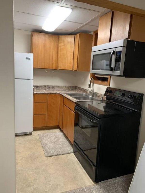 Kühlschrank, Mikrowelle, Ofen, Herdplatte