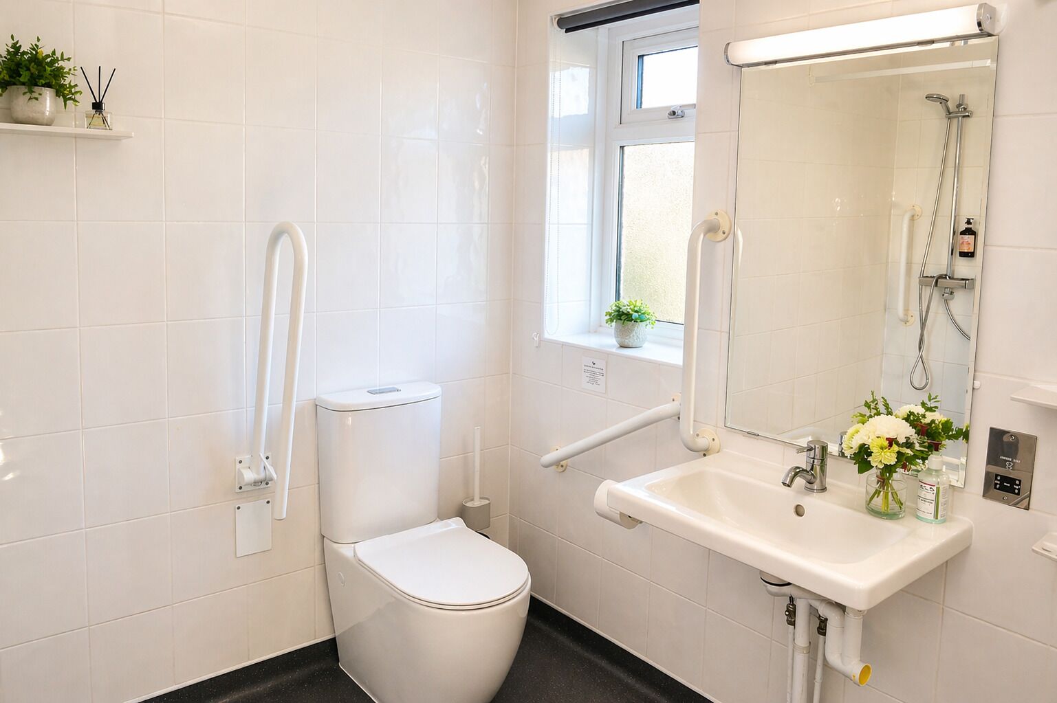 Eco-friendly toiletries, hair dryer, towels, soap