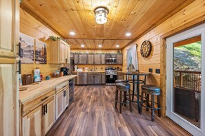Fridge, microwave, oven, stovetop - Ultimate Smoky Getaway: Hot Tub, Fun & Fresh Air in the Heart of the Smokies. (Sevierville)