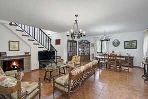 TV, fireplace, books - Comeback Caseria Virgen DE Africa (Granada)