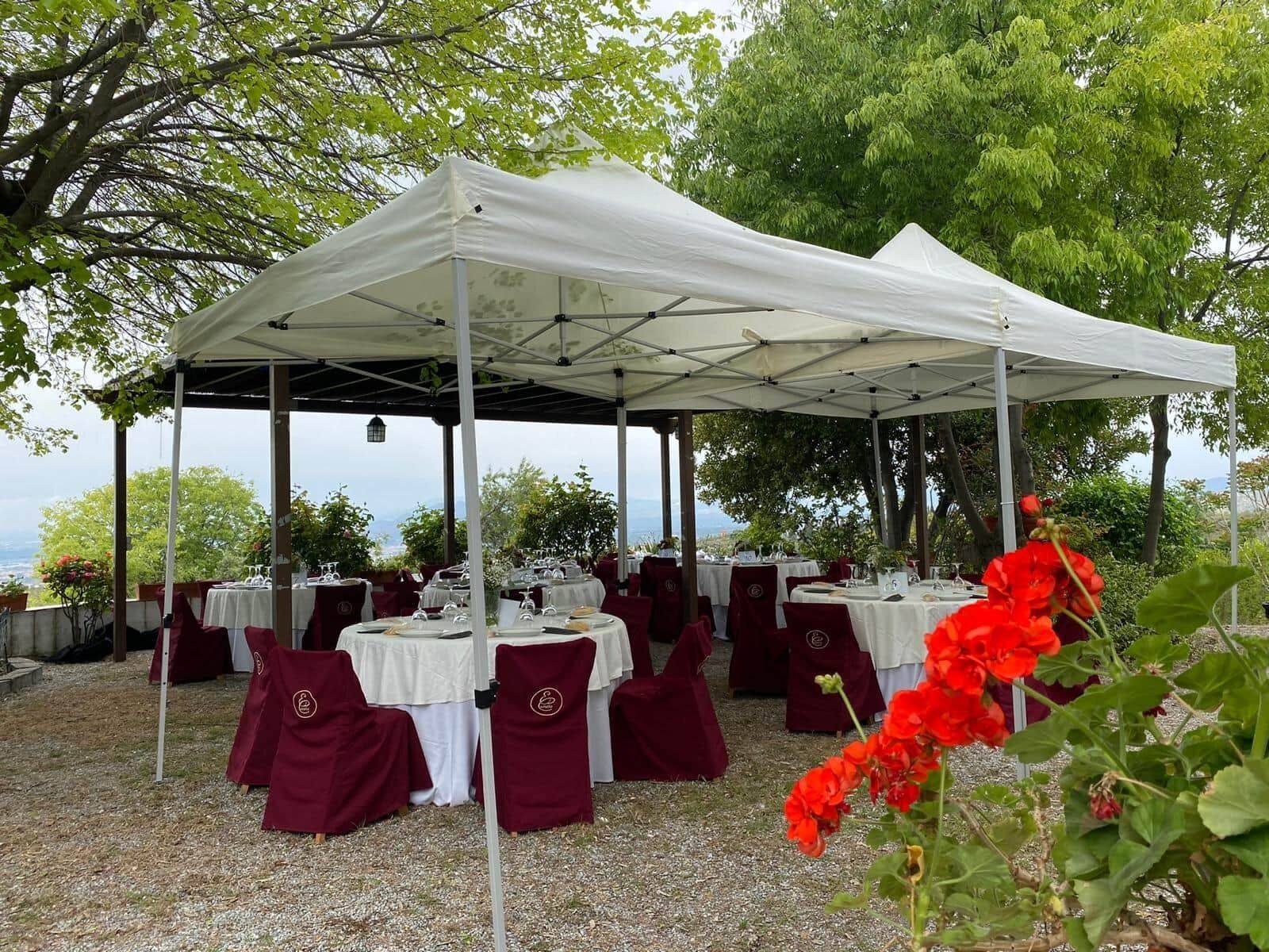 Outdoor banquet area
