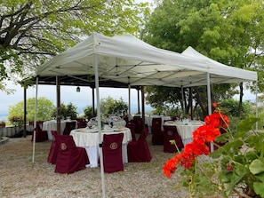 Outdoor banquet area