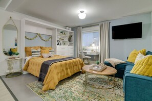Desk, iron/ironing board, travel crib, free WiFi