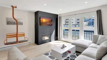 TV, fireplace, offices