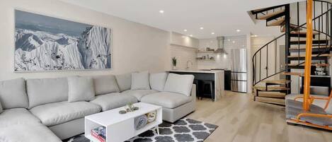 TV, fireplace, offices