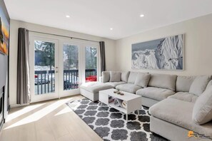 TV, fireplace, offices