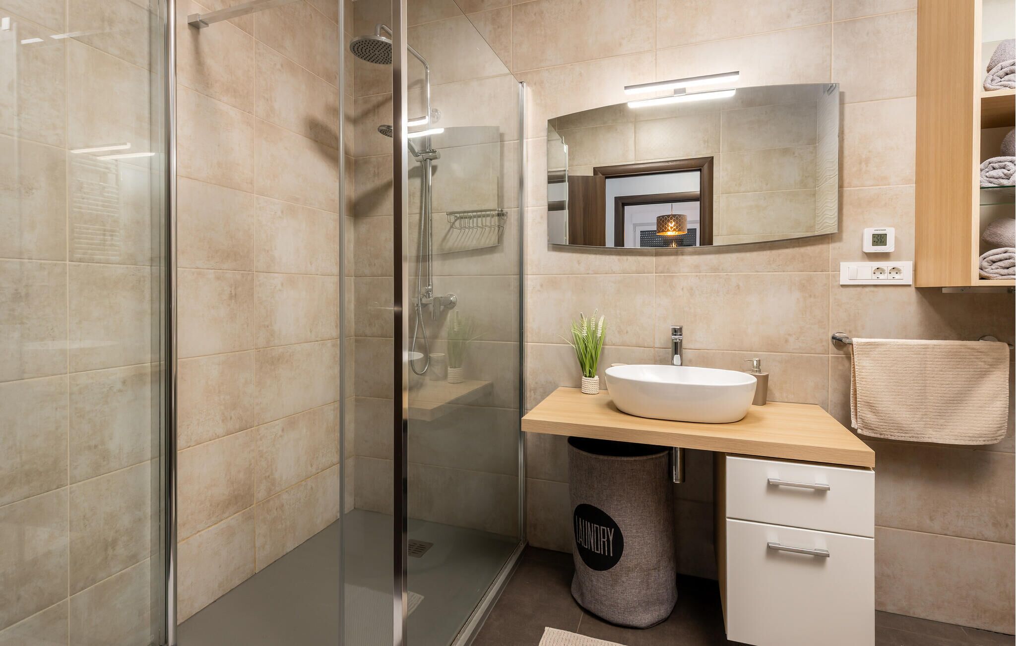Shower, hair dryer