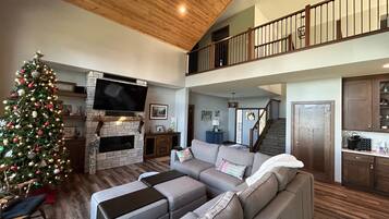 TV connectée, cheminée, jeux vidéo, lecteur de DVD