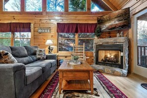 Televisión y chimenea