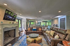 Smart-tv, eldstad och tv-spel