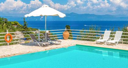 Dionisis Paxos Villa, 2-Story, Shared Pool, Sea Views, Modern Amenities