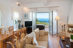 Fernseher, Kamin, DVD-Player, Bücher