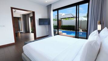 Luxury Villa, 1 Bedroom | Frette Italian sheets, premium bedding, in-room safe, desk
