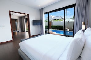 Luxury Villa, 1 Bedroom | Cadar Frette Itali, peralatan tempat tidur premium 