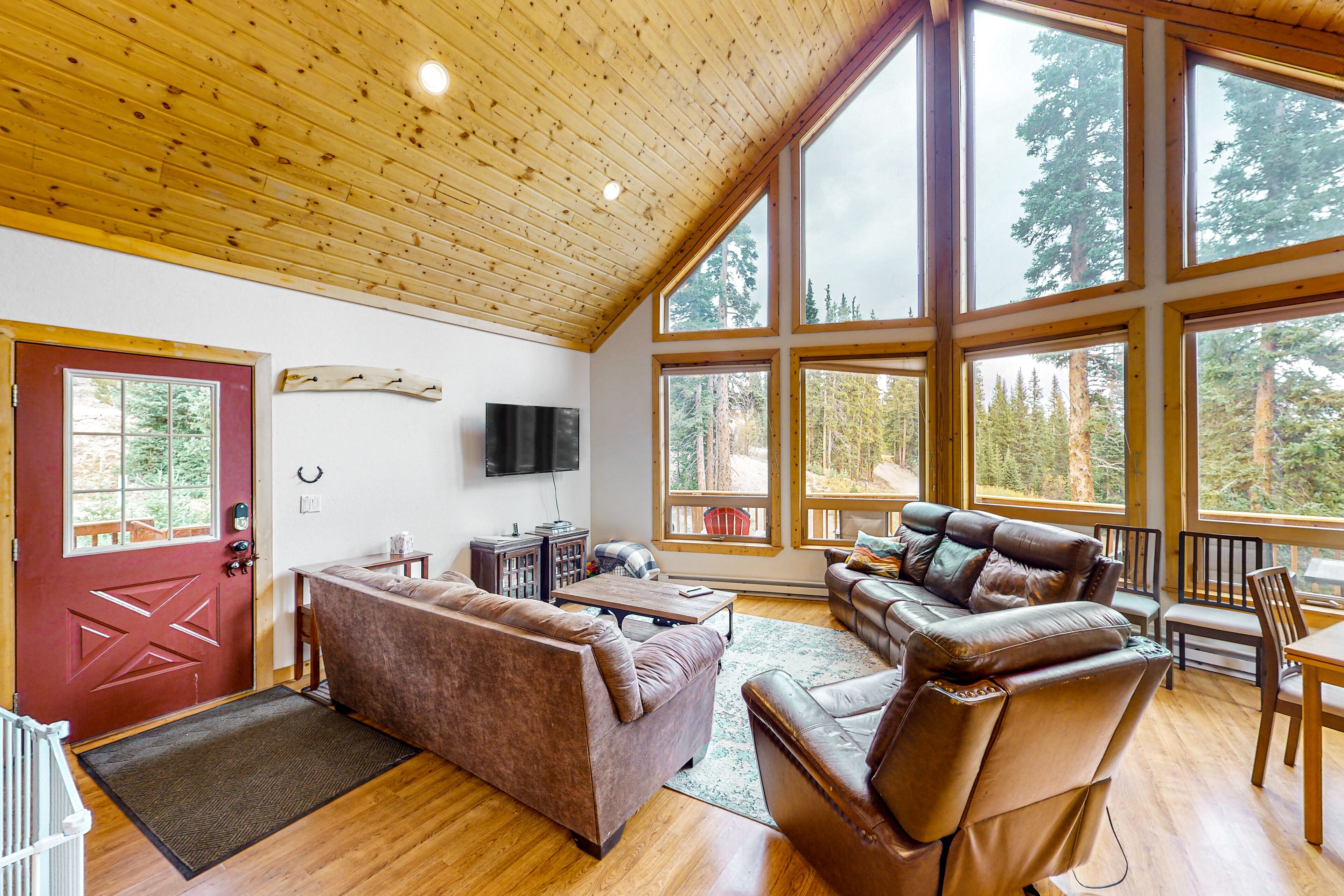 Alpine retreat with amazing views, large deck, grill, fireplace, & washer\/dryer