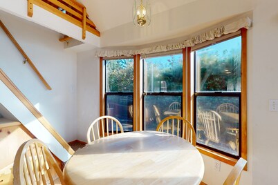 Tranquil dog-friendly coastal escape with private hot tub, patio, & nature views