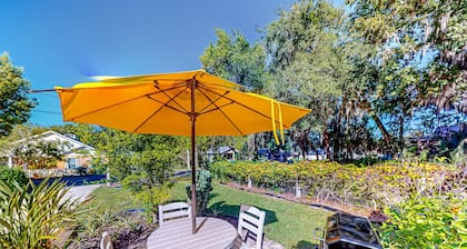 Dog-friendly 1920s home near downtown with a yard, grill, streaming, & AC