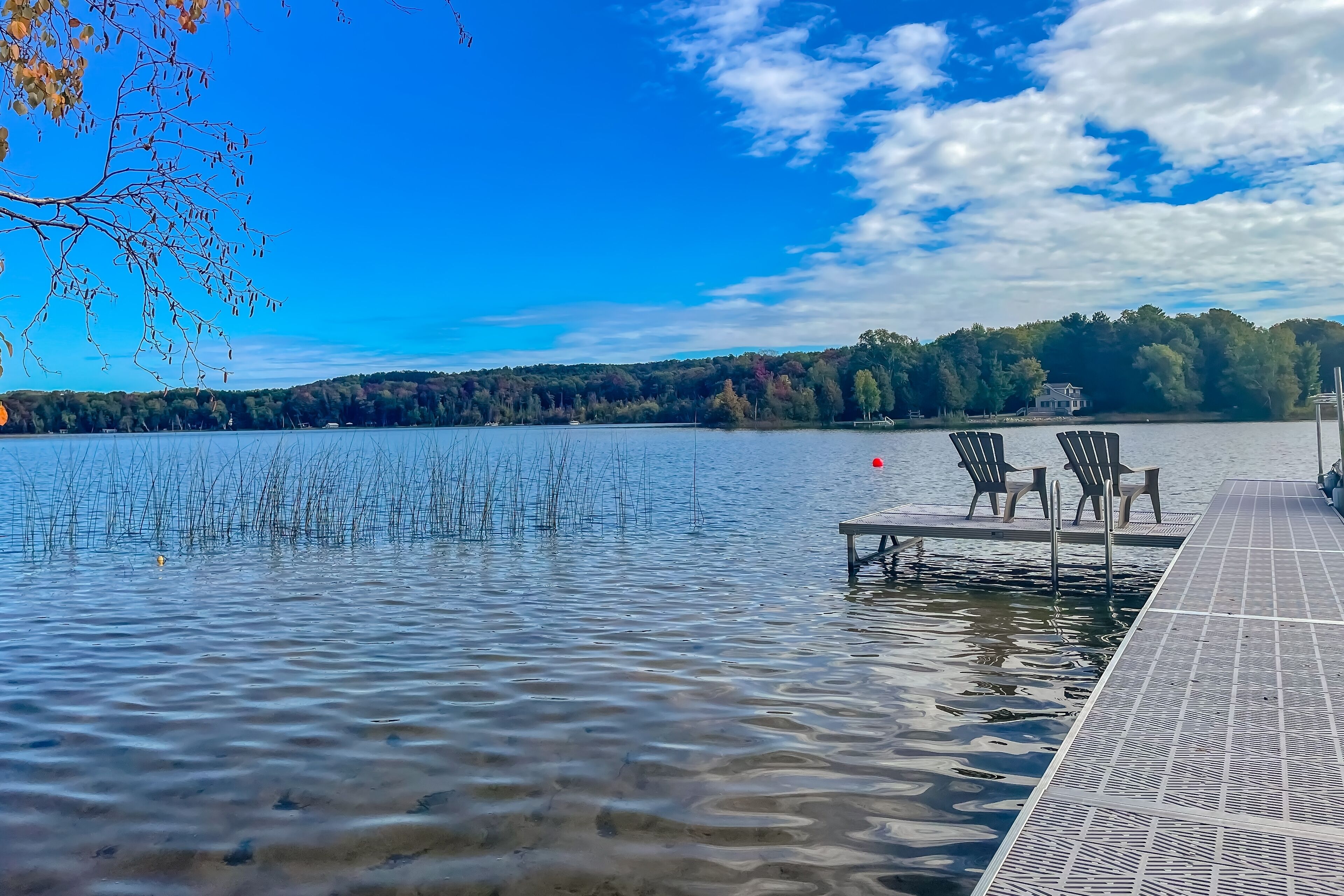 Rustic lakefront cabin with washer/dryer, large lawn, & shared dock