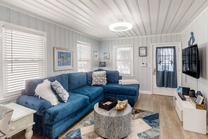 TV - Waterfront dog-friendly home with a kayak, & firepit - block from beach (North Myrtle Beach)