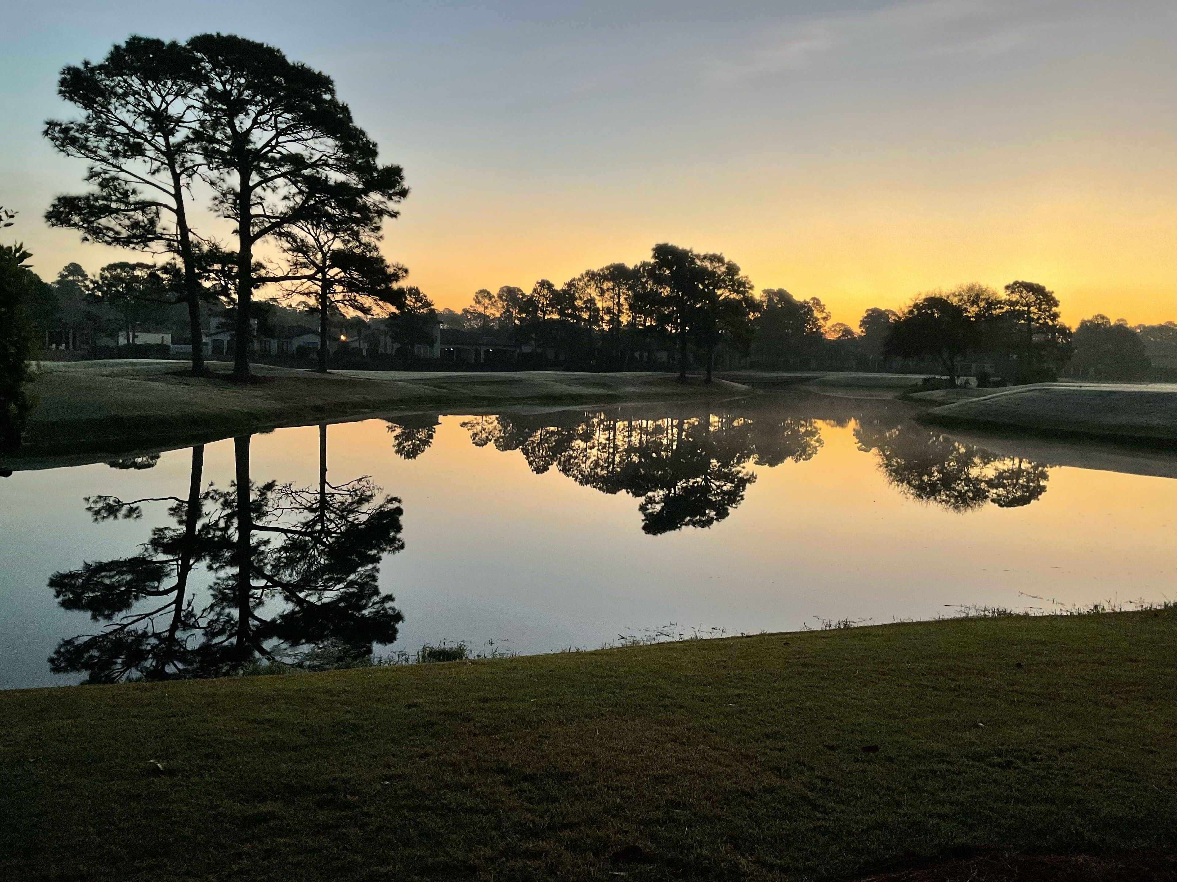 Sunrise from the back patio overlooking the golf course.