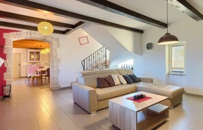 Televisión, chimenea, reproductor de DVD y tenis de mesa