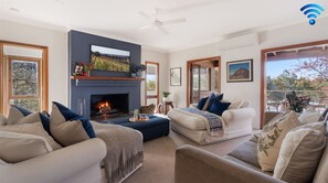 Smart TV, fireplace, offices