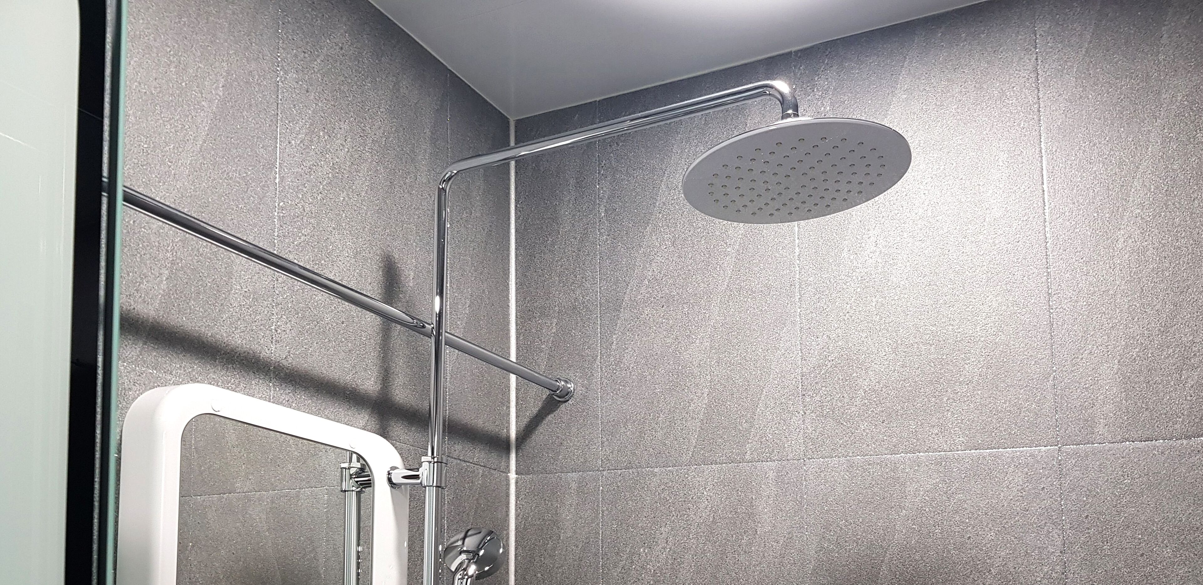 Hair dryer, bidet, towels, soap