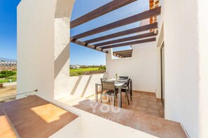 Outdoor dining - Fairways Club Penthouse Suite ☀️ Private Sun Terrace (Amarilla Golf)