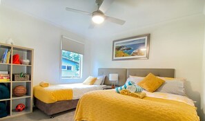 2 bedrooms, desk, iron/ironing board, travel cot