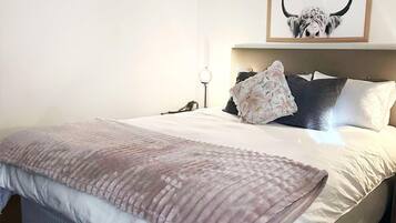 2 bedrooms, desk, iron/ironing board, travel cot