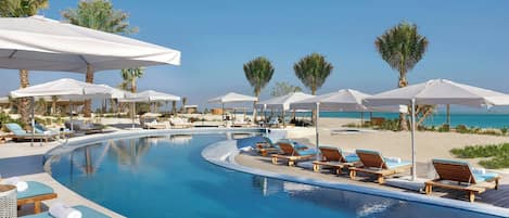 2 outdoor pools, open 9:00 AM to 6:00 PM, pool umbrellas, sun loungers