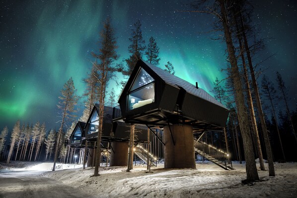 Aurora Treehouse | Safe på rommet, blendingsgardiner, lydisolert og wi-fi (inkludert)