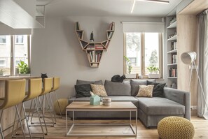 Apartamento, 1 habitación, terraza | Sala de estar