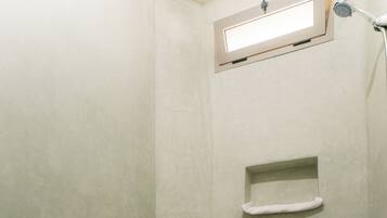 Shower, soap, toilet paper