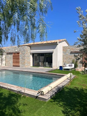 Outdoor pool, a heated pool - Belle Villa 6/7 Pers, Piscine Privée Cala Rossa, Proche des Plages (Lecci)