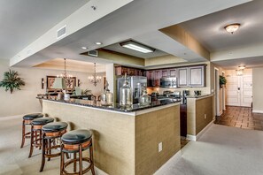 Fridge, microwave, oven, stovetop - Seaside Elegance: Oceanfront 5BR/5BA, Sleeps 14 (North Myrtle Beach)