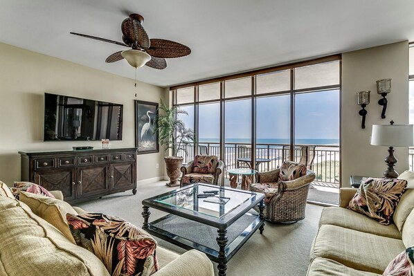 TV - Seaside Elegance: Oceanfront 5BR/5BA, Sleeps 14 (North Myrtle Beach)