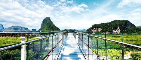 Vue depuis lâhĂ©bergement