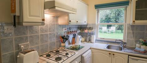 Fridge, dishwasher, electric kettle, toaster