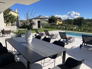 Outdoor pool, a heated pool