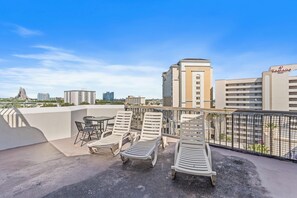 Large balcony with magnificent views of International Drive, Universal and Volcano Bay