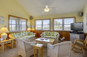 TV, DVD-spiller, bøker og filmbibliotek