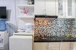 Estúdio | Cozinha privada | Geladeira grande, cooktop