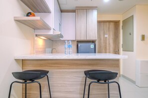 Apartment | Private kitchen | Full-size fridge, stovetop - Spacious And Elegant 1Br Apartment Pejaten Park Residence (Jakarta)